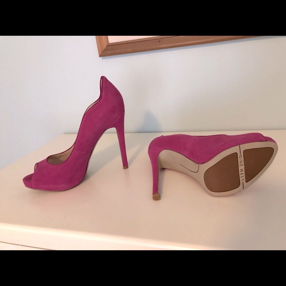 New Pink Suede Nine West Heels Size 10